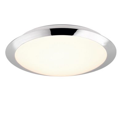 Lámpara de techo baño de plástico cromada, Ronan, 12W, 3000K LED, IP44