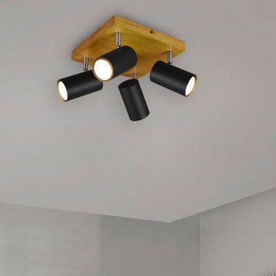 Foco de techo moderno negro, Kaso