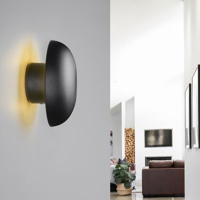 Aplique de pared recargable de metal negro, Khaoula, 1,5W, 3000K LED, regulable en 3 pasos