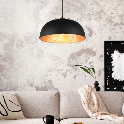Lámpara colgante industrial negra, Sylvano