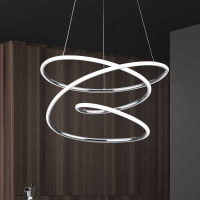 Lámpara colgante diseño cromada, Marell, 36W, 4000K LED, regulable en 3 pasos