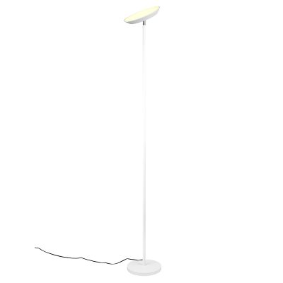 Lámpara de pie moderna blanca, Shahid, 17W, ajustable entre luz blanco cálido y frío LED, con regulador táctil