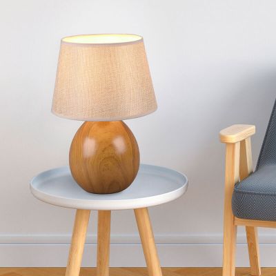 Lámpara de mesa de cerámica beige, Yet, con interruptor