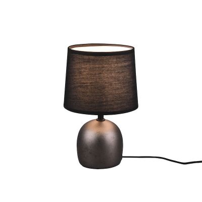 Lámpara de mesa de cerámica níquel, Myrna, con interruptor