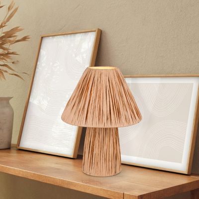 Lámpara de mesa de papel marrón, Nurten, con interruptor