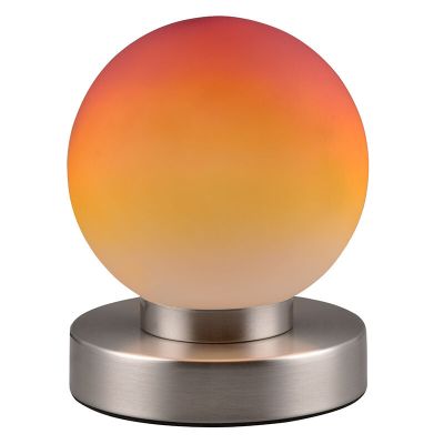 Lámpara de mesa de metal níquel, Serdal, con interruptor