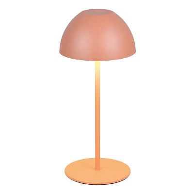 Lámpara de mesa recargable de plástico naranja, Mikhail, 2W, 3000K LED, IP44, con regulador táctil