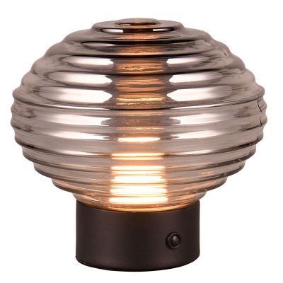 Lámpara de mesa recargable retro negra, Walid, 2W, 3000K LED, con regulador táctil