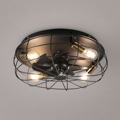 Ventilador de techo moderno negro, Roberto, con mando a distancia