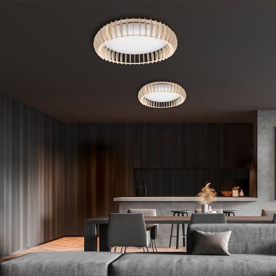 Plafón de techo moderno blanco, Bilge, 38W, ajustable entre luz blanco cálido y frío LED, con mando a distancia