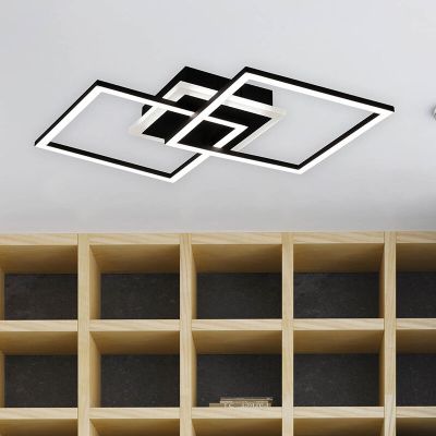 Plafón de techo moderno negro, Semira, 25W, 3000K LED