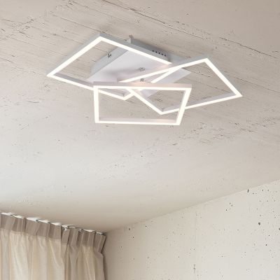 Plafón de techo moderno blanco, Bibiana, 28W, ajustable entre luz blanco cálido y frío LED, con mando a distancia