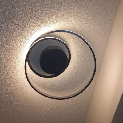 Plafón de techo moderno gris pardo, Sassandra, 22W, 3000K LED, regulable en 3 pasos