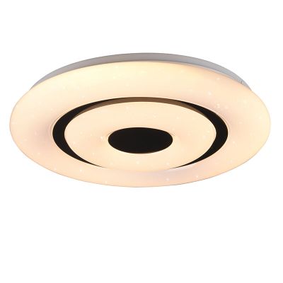 Lámpara de techo inteligente moderna blanca, Rinske, 16W, ajustable entre luz blanco cálido y frío LED, con mando a distancia