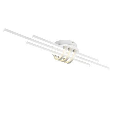 Plafón de techo moderno blanco, Saloua, 20W, 4000K LED, regulable en 3 pasos