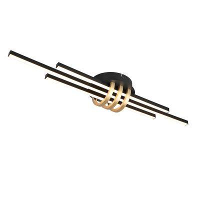 Plafón de techo moderno negro, Saloua, 20W, 3000K LED, regulable en 3 pasos