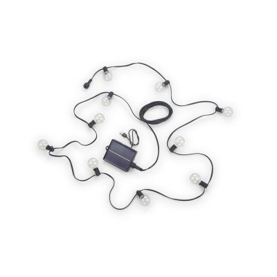 Guirnalda de luces solar, 10 bombillas, 2700K, 0,5W