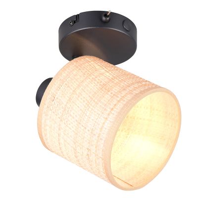 Aplique rústico crema, Peder, con interruptor