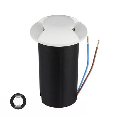 Foco suelo exterior blanco moderno, Marcus, 1W, 6500K LED, IP67