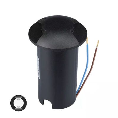 Foco suelo exterior negro moderno, Marcus, 1W, 6500K LED, IP67