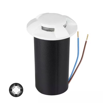 Foco suelo exterior blanco moderno, Marcus, 1W, 6500K LED, IP67