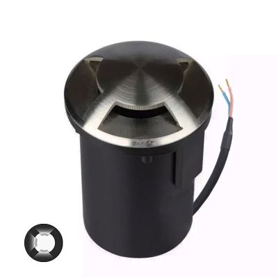 Foco suelo exterior plateado moderno, Marcus, IP67