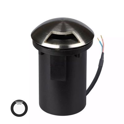 Foco suelo exterior plateado moderno, Marcus, IP67