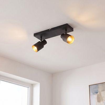 Foco de techo negro de aluminio, Eleno