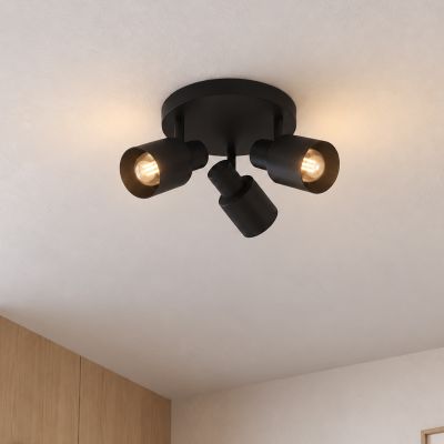 Foco de techo negro de aluminio, Eleno