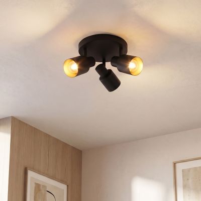 Foco de techo negro de aluminio, Eleno