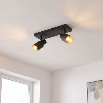 Foco de techo negro de aluminio, Eleno