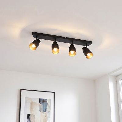 Foco de techo negro de aluminio, Eleno