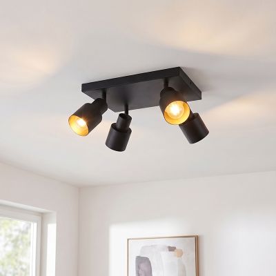 Foco de techo negro de aluminio, Eleno