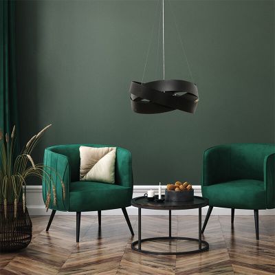 Lámpara colgante negra moderna, Tanno