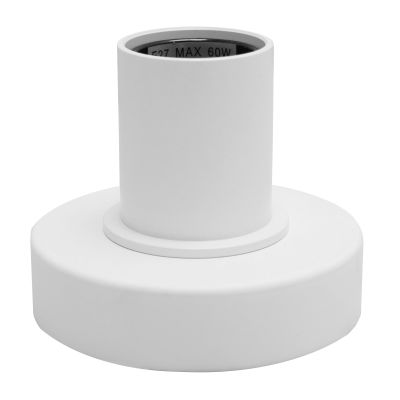 Lámpara de mesa sin pantalla blanca de aluminio, Rika, con interruptor