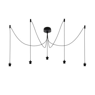 Lámpara colgante sin pantalla negra de aluminio, Rika