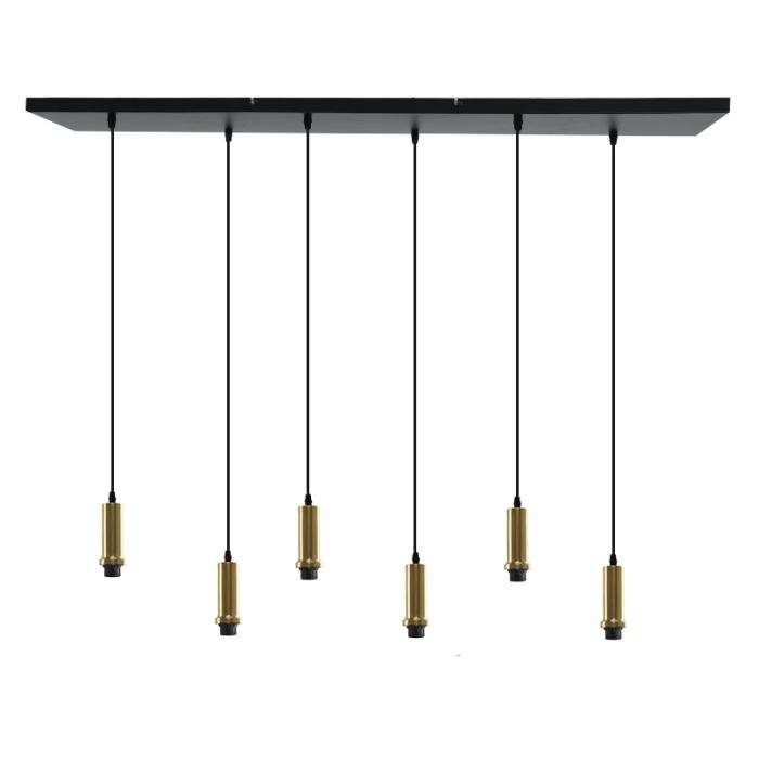 Lámpara colgante sin pantalla dorada de aluminio, Rika