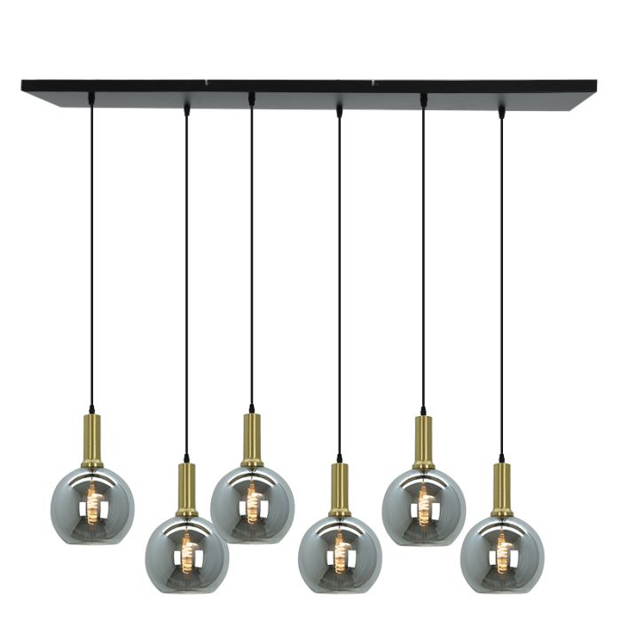 Lámpara colgante sin pantalla dorada de aluminio, Rika