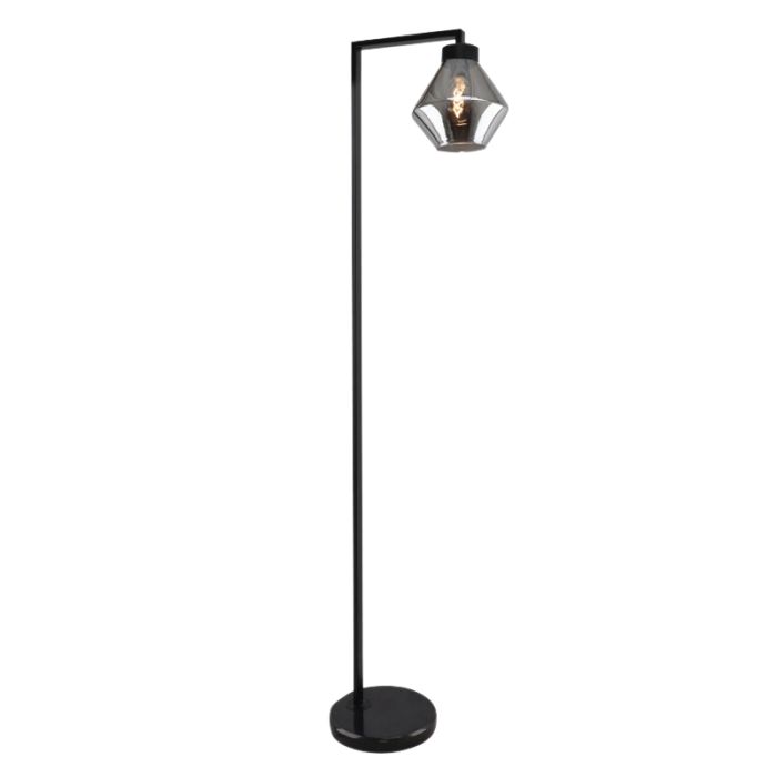 Lámpara de pie sin pantalla negra de aluminio, Rika