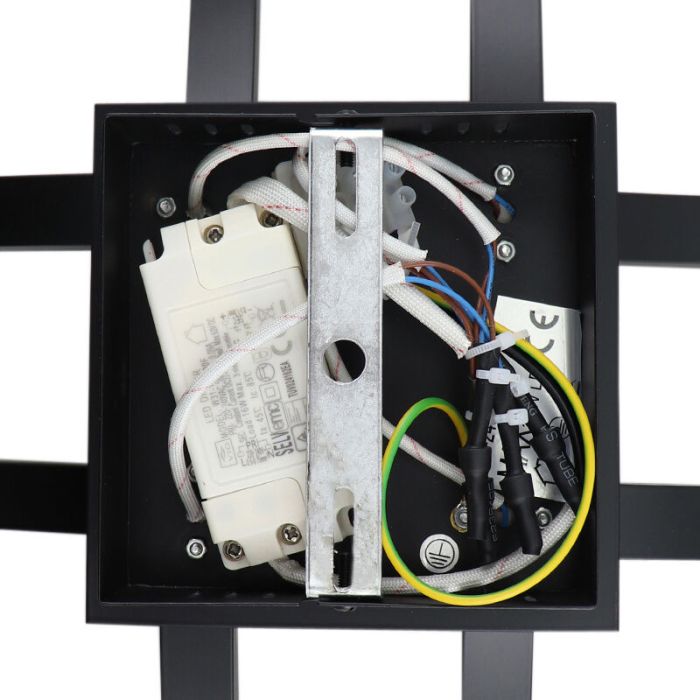 Lámpara de techo negra moderna, Julian, 16W, 2700K LED, regulable en 3 pasos
