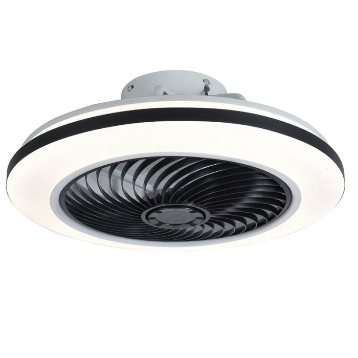 Ventilador de techo negro moderno, Hale, 40W, 3000K LED, con mando a distancia