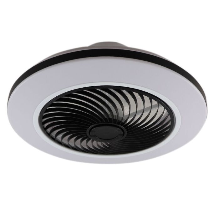 Ventilador de techo negro moderno, Hale, 40W, 3000K LED, con mando a distancia
