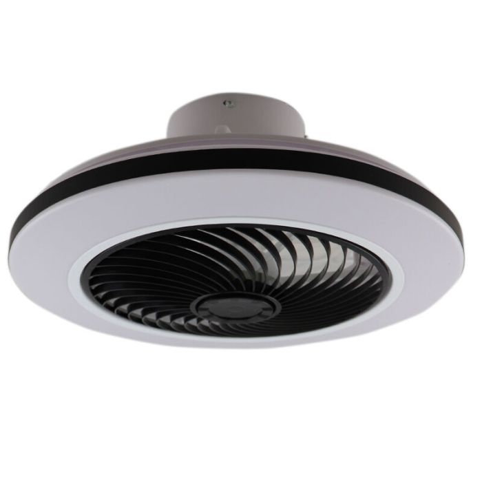 Ventilador de techo negro moderno, Hale, 40W, 3000K LED, con mando a distancia