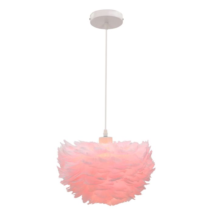 Lámpara colgante rosa de tela, Suzie