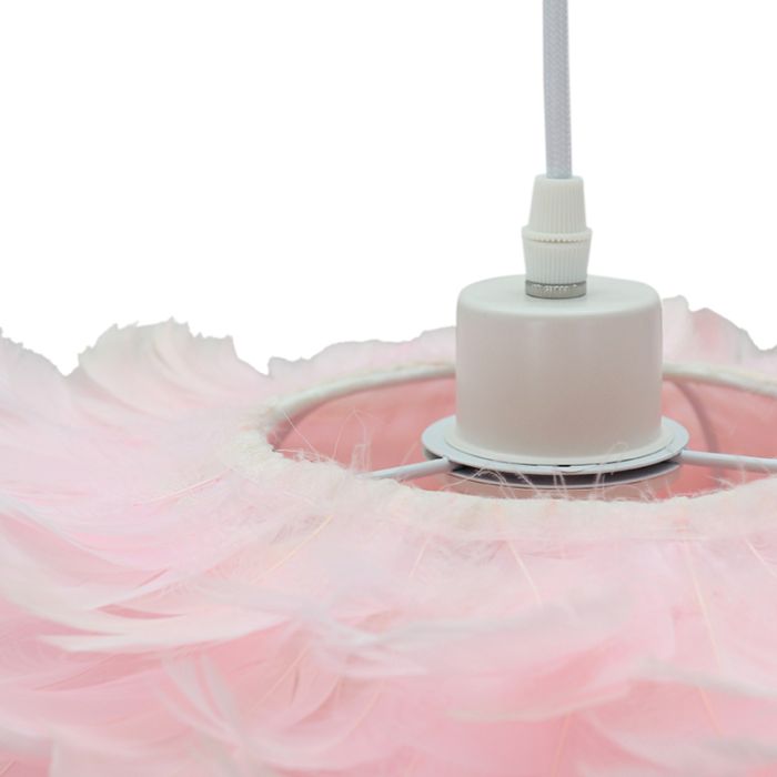 Lámpara colgante rosa de tela, Suzie