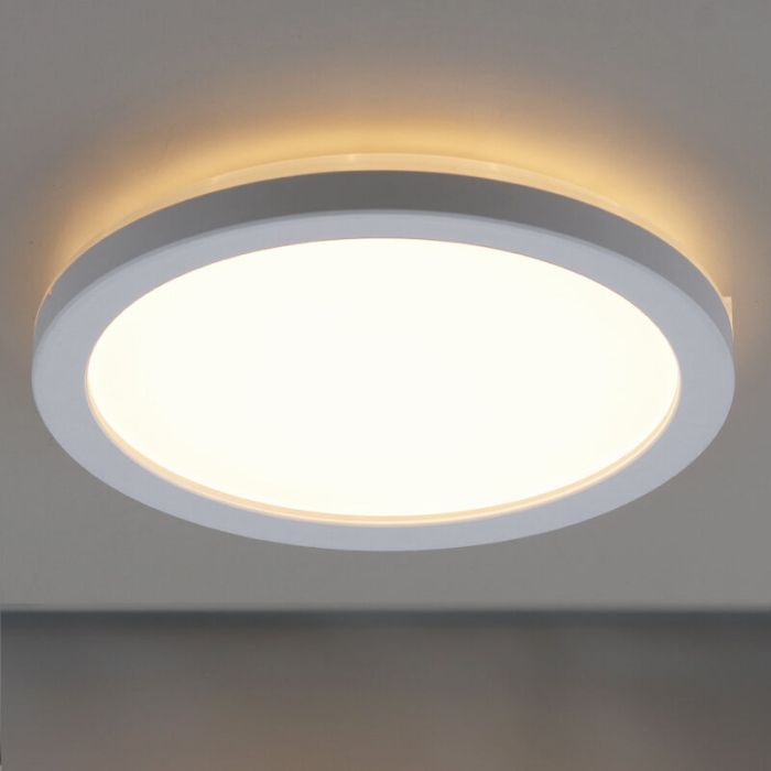 Lámpara de techo baño blanca de plástico, Shivani, 8W, 3000K LED, IP44