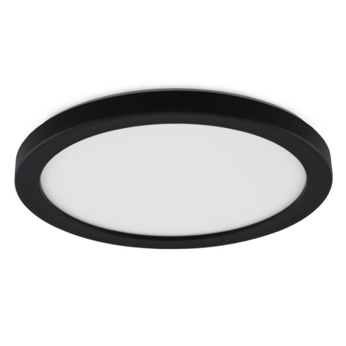Lámpara de techo baño negra de plástico, Shivani, 8W, 3000K LED, IP44