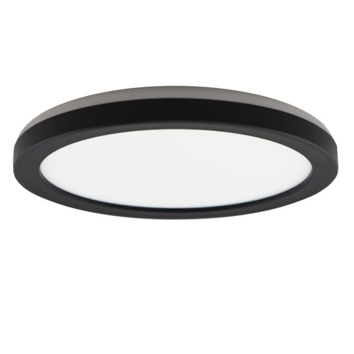 Lámpara de techo baño negra de plástico, Shivani, 8W, 3000K LED, IP44