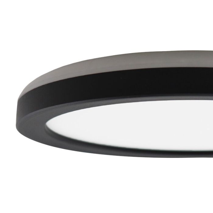 Lámpara de techo baño negra de plástico, Shivani, 8W, 3000K LED, IP44