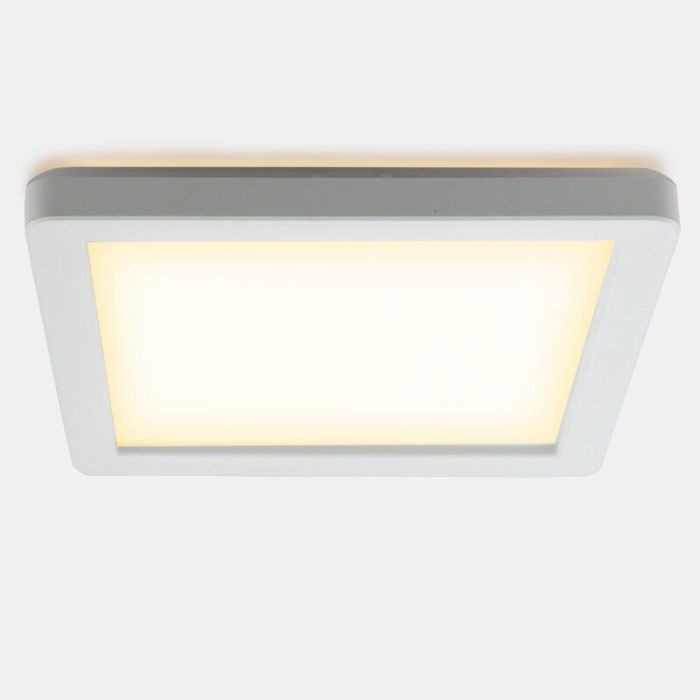Lámpara de techo baño blanca de plástico, Shivani, 15W, 3000K LED, IP44
